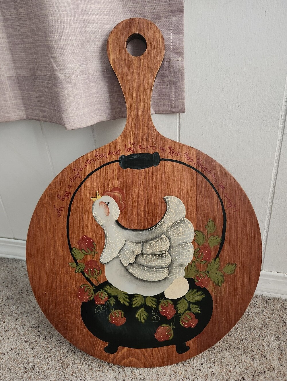 Chicken Cottage Core Wooden Board